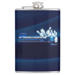 Bowling Buttone und Ball Flachmann