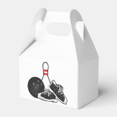 Bowling Buttone und Ball Geschenkschachtel (Rückseite)