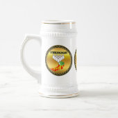 Bowling Buttone und Ball mit dem Wort STRIKEOLOGIS Bierglas (Links)