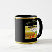 Bowling Buttone und Ball mit dem Wort STRIKEOLOGIS Tasse (VorderseiteRechts)