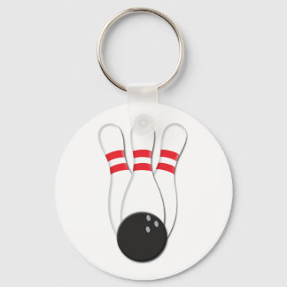 Bowling Buttone und Ball Schlüsselanhänger