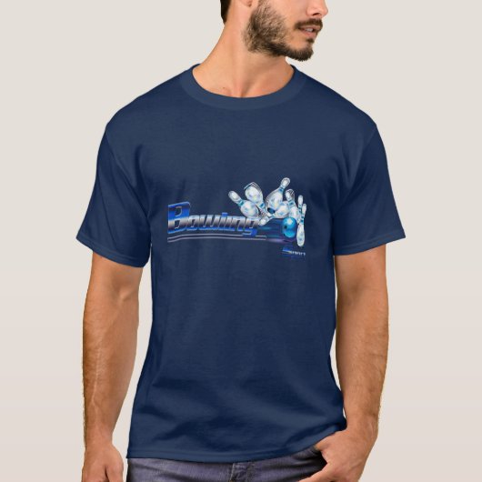 Bowling Buttone und Ball T-Shirt (Vorderseite)
