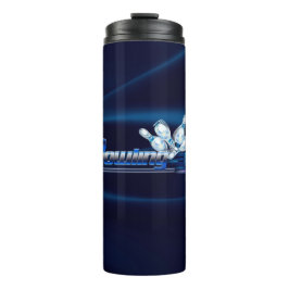 Bowling Buttone und Ball Thermosbecher