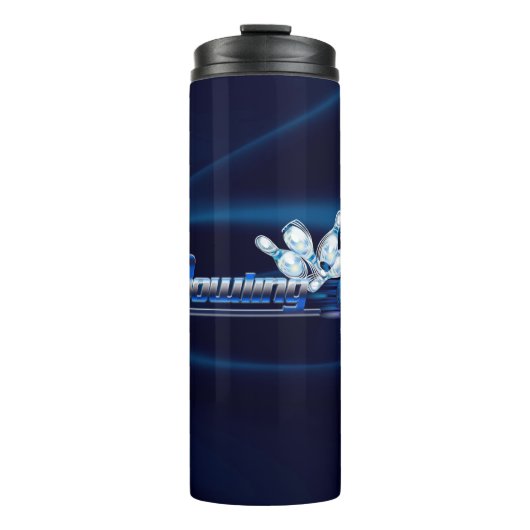 Bowling Buttone und Ball Thermosbecher (Vorderseite)