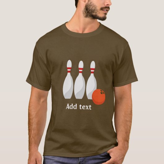 Bowling-Buttone und Kugelschreiber T-Shirt (Vorderseite)