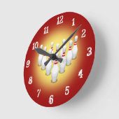 Bowling Buttone:Wall-Uhr Runde Wanduhr (Winkel)