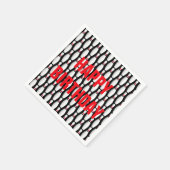 Bowling-Buttone zum Geburtstag in Schwarz Serviette (Ecke)