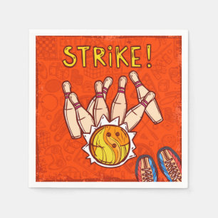 Bowling Buttons Bowling Geburtstagsfeier Serviette