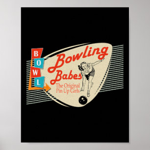 Bowling Bybes Vintage Retro passendes Bowling-Team Poster