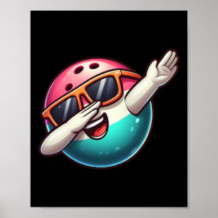 Bowling Byll Dabbing Sungles Bowler Spieler Kinder Poster