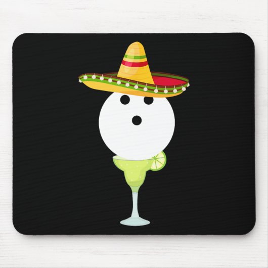 Bowling Byll mit Sombrero und Margarita Sport Chat Mousepad (Vorne)