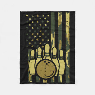 Bowling Camo Amerikanische Flagge Patriotischer Bo Fleecedecke