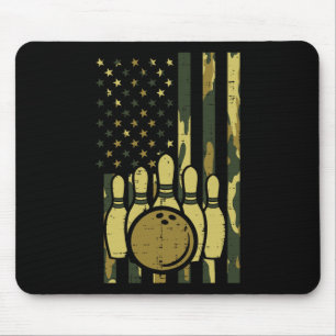 Bowling Camo Amerikanische Flagge Patriotischer Bo Mousepad
