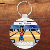 Bowling - Cartoon von Frauen, PrintedPerfection.co Schlüsselanhänger (Vorderseite)