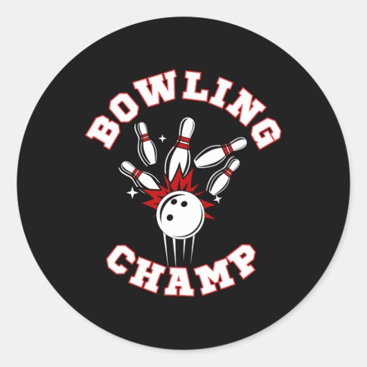 Bowling Champ Champion  Runder Aufkleber (Vorderseite)