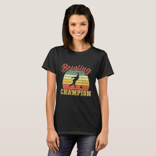Bowling Champion Retro Bowling T-Shirt (Vorne ganz)