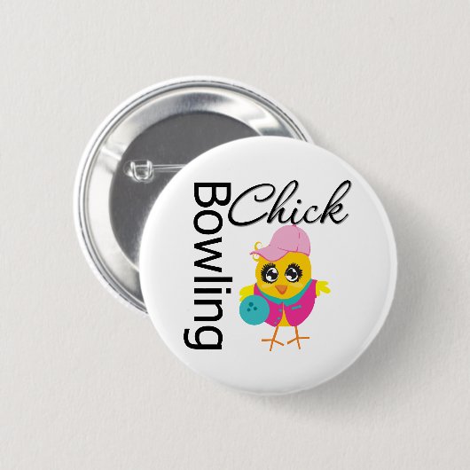 Bowling Chick Button (Vorne & Hinten)