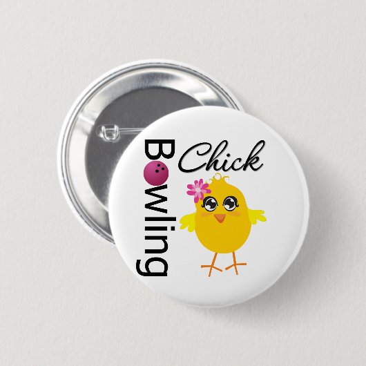 Bowling Chick Button (Vorne & Hinten)