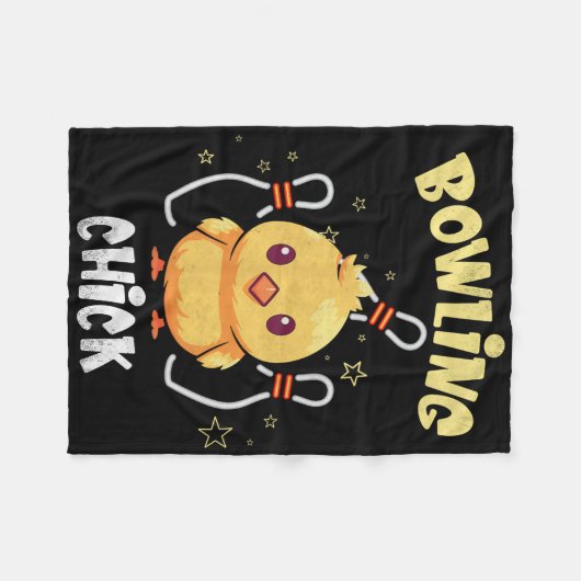 Bowling Chick Funny Chicken Athlete Bowler Men Wom Fleecedecke (Vorderseite (Horizontal))