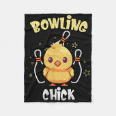 Bowling Chick Funny Chicken Athlete Bowler Men Wom Fleecedecke (Vorderseite)