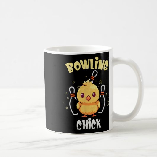 Bowling Chick Funny Chicken Athlete Bowler Men Wom Kaffeetasse (Rechts)
