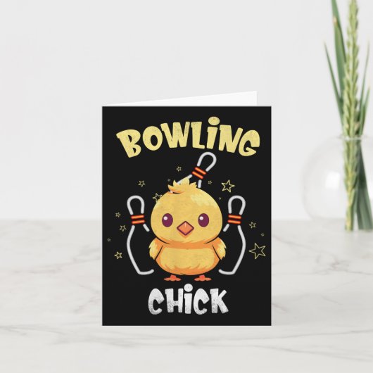 Bowling Chick Funny Chicken Athlete Bowler Men Wom Karte (Vorderseite)