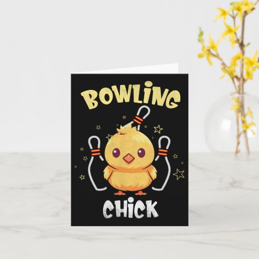 Bowling Chick Funny Chicken Athlete Bowler Men Wom Karte (Gelbe Blume)