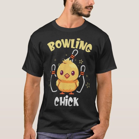 Bowling Chick Funny Chicken Athlete Bowler Men Wom T-Shirt (Vorderseite)