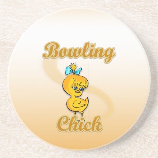 Bowling Chick Getränkeuntersetzer (Vorne)