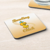Bowling Chick Getränkeuntersetzer (Linke Seite)