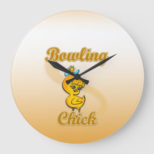 Bowling Chick Große Wanduhr (Vorderseite)