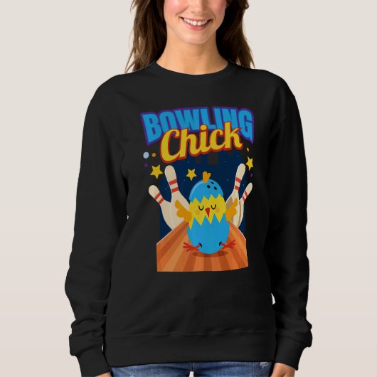 Bowling Chick I Bowling Button Skittles Bowling Cl Sweatshirt (Vorderseite)