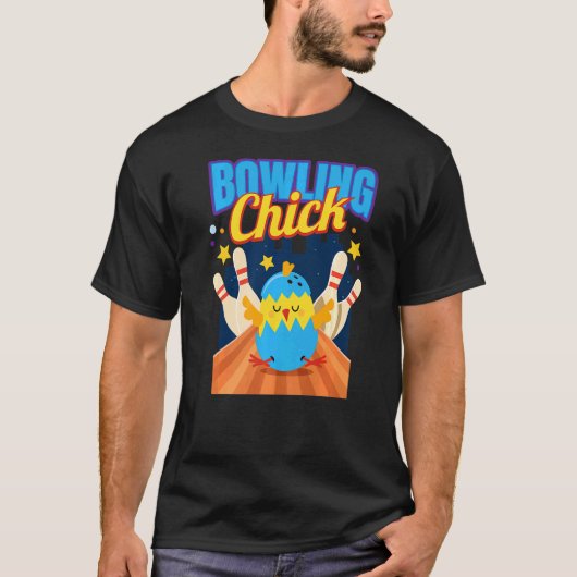 Bowling Chick I Bowling Button Skittles Bowling Cl T-Shirt (Vorderseite)