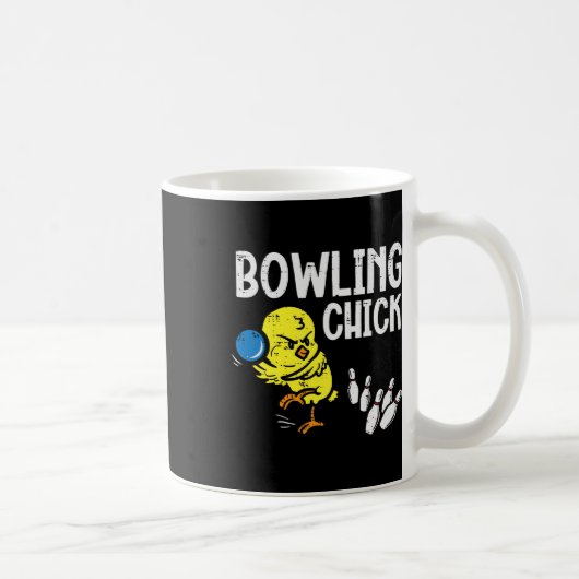 Bowling Chick Lustiger Bowler Frauen Mädchen Kinde Kaffeetasse (Rechts)