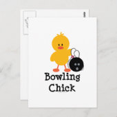 Bowling Chick Postcard Postkarte (Vorne/Hinten)