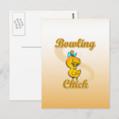 Bowling Chick Postkarte (Vorne/Hinten)
