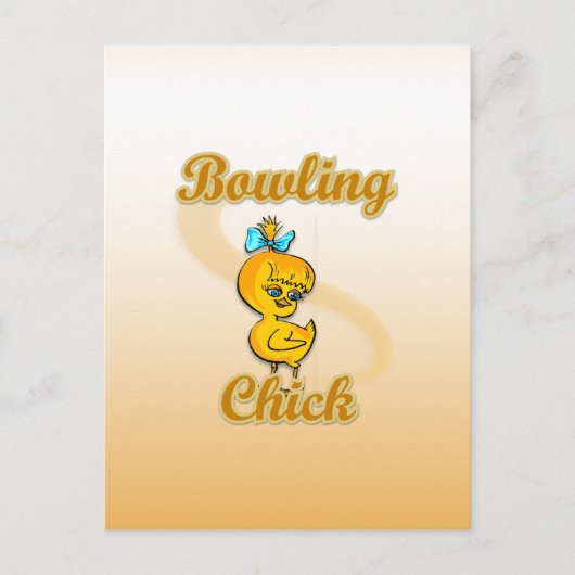 Bowling Chick Postkarte (Vorderseite)