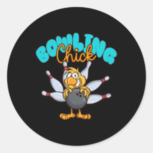 Bowling Chick Runder Aufkleber