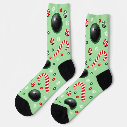 Bowling Christmas Holiday Gifts Socks Socken (Linkes Detail)