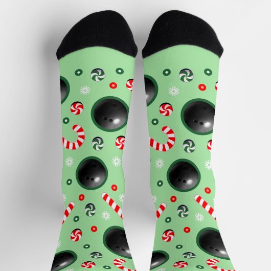 Bowling Christmas Holiday Gifts Socks Socken (Oben)