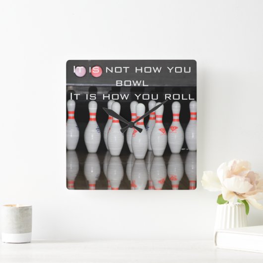Bowling Clock Quadratische Wanduhr (Zuhause)