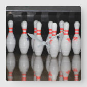 Bowling Clock Quadratische Wanduhr (Vorderseite)