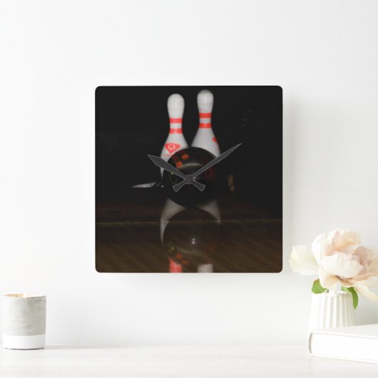 Bowling Clock Quadratische Wanduhr (Zuhause)