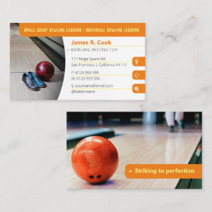 Bowling Coach Foto Sport Orange Visitenkarte