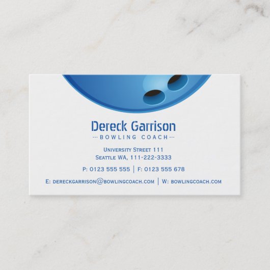 Bowling Coach | Perfekter Player Visitenkarte (Vorderseite)