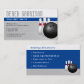 Bowling Coach | Perfektes Sportangebot Deep Blue Visitenkarte (Vorne/Hinten)