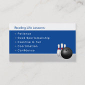 Bowling Coach | Perfektes Sportangebot Deep Blue Visitenkarte (Rückseite)
