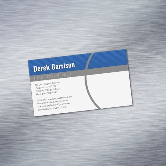 Bowling Coach | Perfektes Sportangebot Magnetische Visitenkarte (Beispiel)