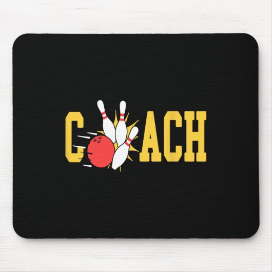 Bowling Coach schlägt Buttone Bowling Team Fun Mousepad (Vorne)