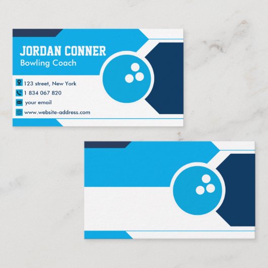 Bowling Coach Visitenkarte (Vorne/Hinten)